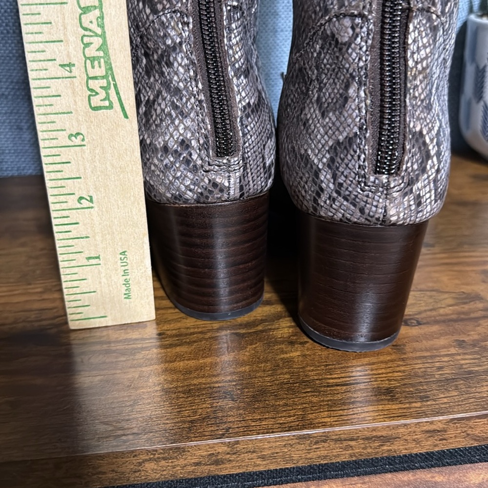 Born Brown Python Snakeskin Audriana Tall Heeled Boot Suede Fall Mobwife Sz 7.5M - Picture 7 of 13